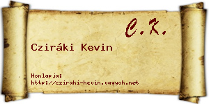 Cziráki Kevin névjegykártya